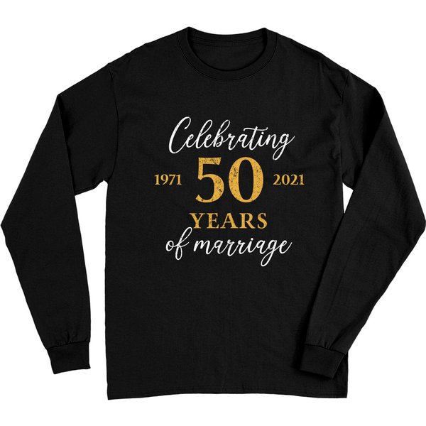 1971 Celebrating 50Th Wedding Anniversary Men's Long Sleeves-image