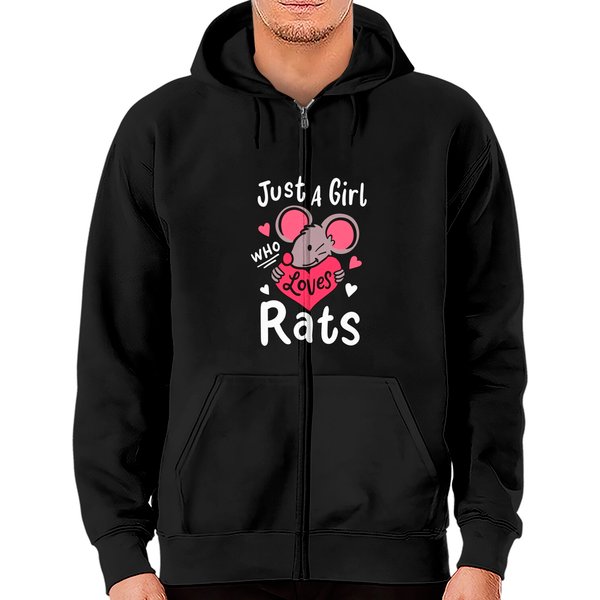 Rat Just A Girl Who Loves Rats Rat Zip Hoodie-image