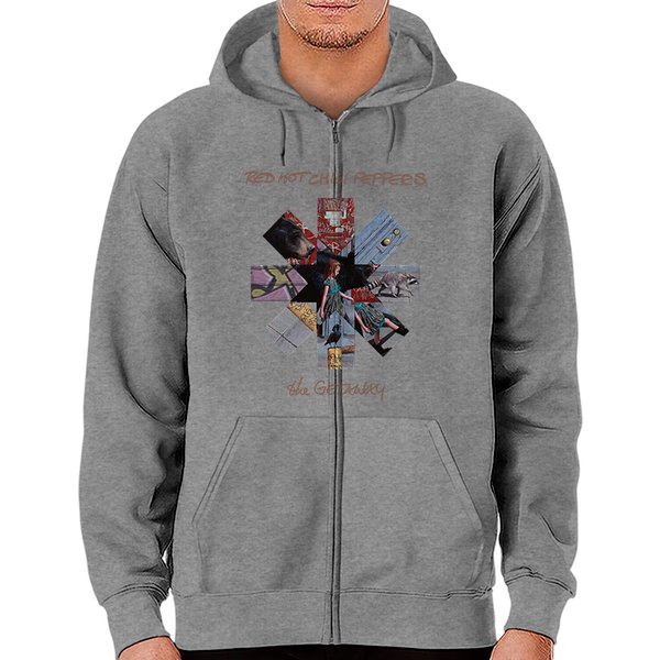 Red Hot Chili Peppers Men's Getaway Album Asterisk Slim Fit Zip Hoodie Black-image