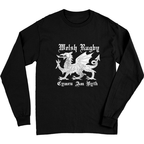 Vintage Welsh Rugby Long Sleeves Or Gift | Wales Rugby Football Top Long Sleeves-image