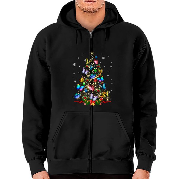 Butterfly Christmas Tree Zip Hoodie-image