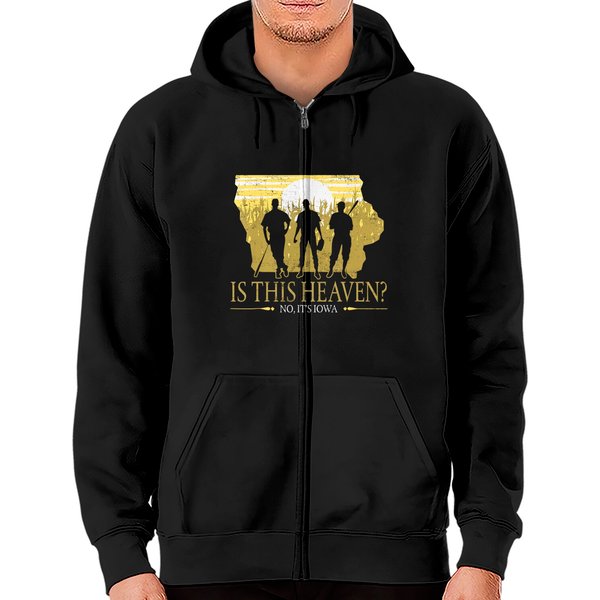 Is This Heaven No It's Iowa Vintage Field Of Baseball Dreams Zip Hoodie