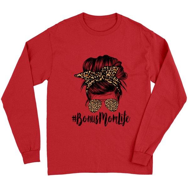 Bonus Mom Life Hair Bandana Glasses Leopard Mother's Day Long Sleeves-image