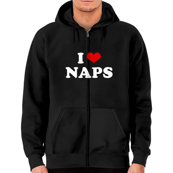 I Heart Naps I Love Napping Lazy Sleeping Zip Hoodies-image