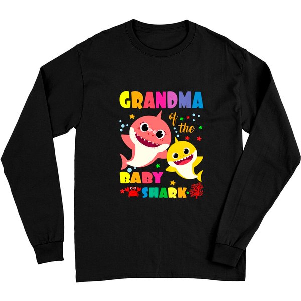Grandma Of The Baby Shark Birthday Grandma Shark Long Sleeves-image