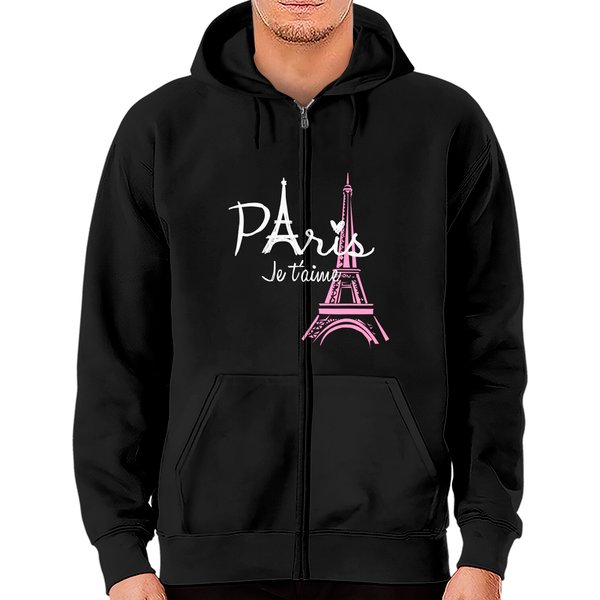 I Love Paris Eiffel Tower France Zip Hoodies French Souvenir-image