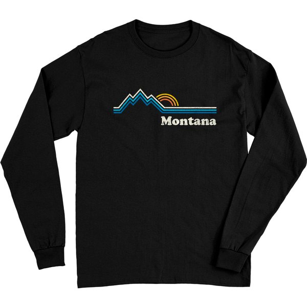 Montana Vintage Sunrise Mountains Long Sleeves-image