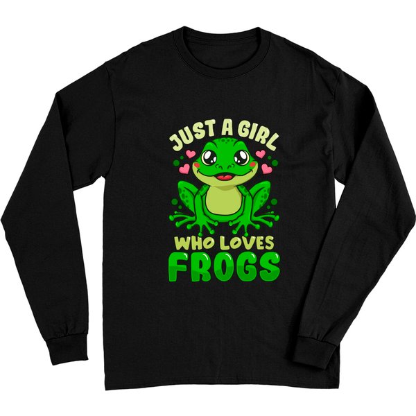 Frog Just A Girl Who Loves Frogs Funny Frog Lover Gift Long Sleeve T-Shirt-image