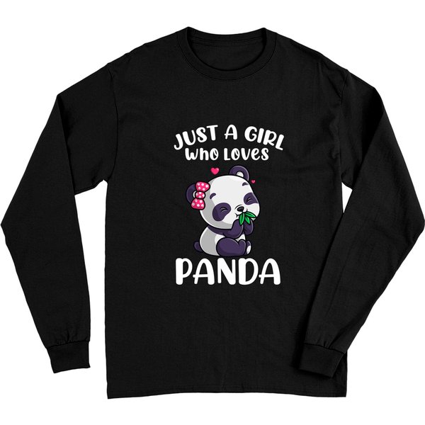 Just A Girl Who Loves Pandas Panda Bear Cute Panda Costume Long Sleeve T-Shirt-image