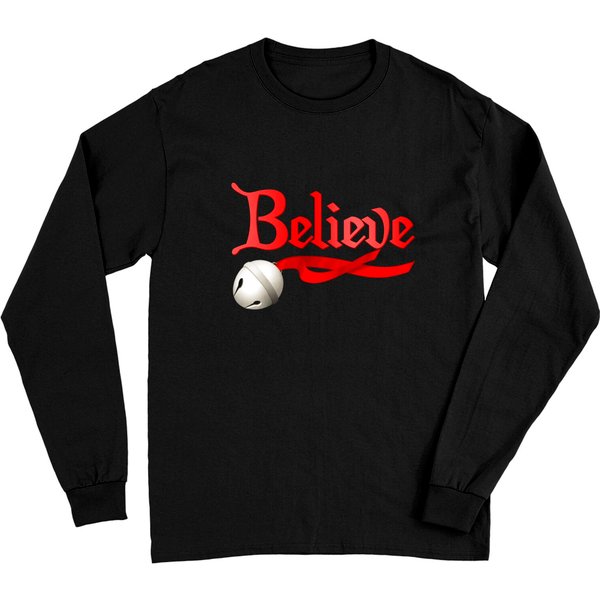 Believe Christmas Jingle Bell Long Sleeve T-Shirt-image