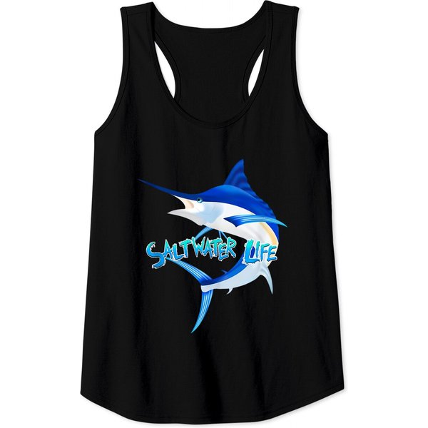 Saltwater Life Fisherman Fishing Tank Top-image