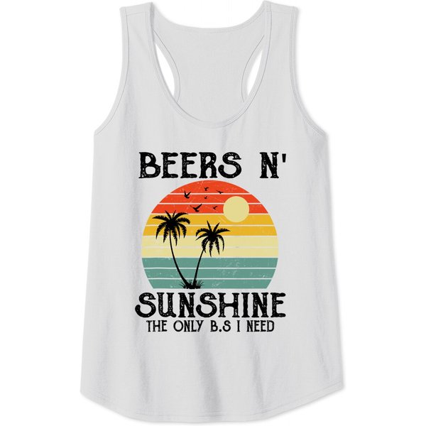 The Only Bs I Need Is Beers N's Sunshine Vintage Tank Top And Beach-image