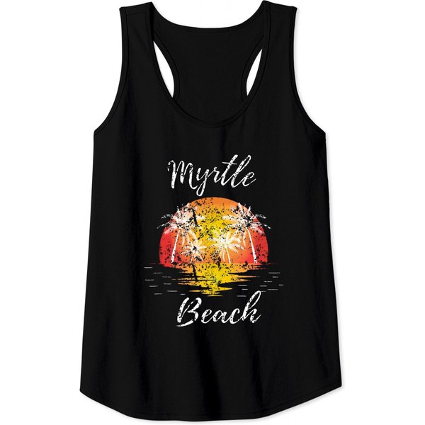 Myrtle Beach Sunset Palm Tree Tank Top-image