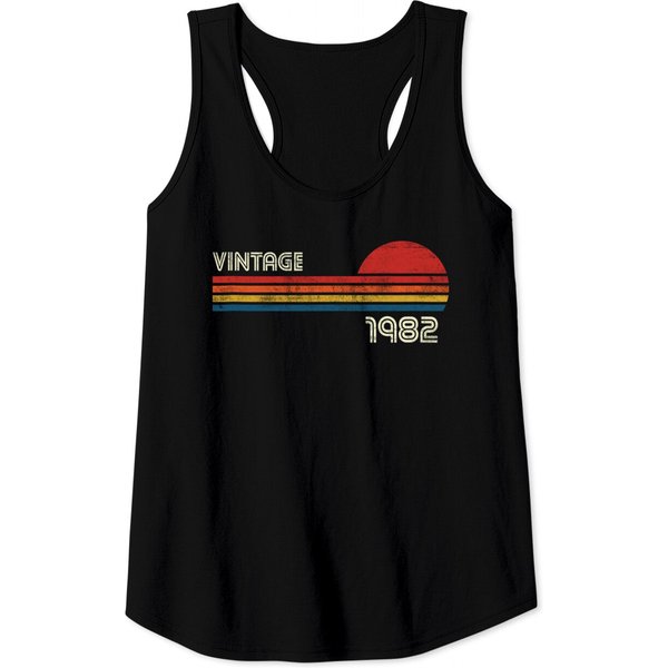 Vintage 1982 Chest Stripe 39Th Birthday Tank Top-image