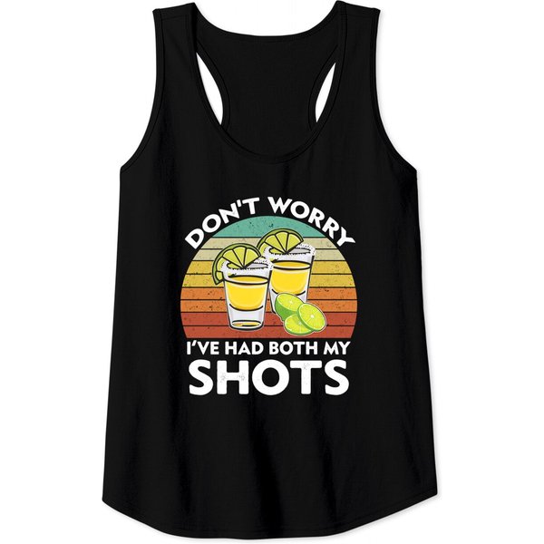 Vintage It's Cool I've Had Both My Shots Vaccination Tequila Tank Top-image