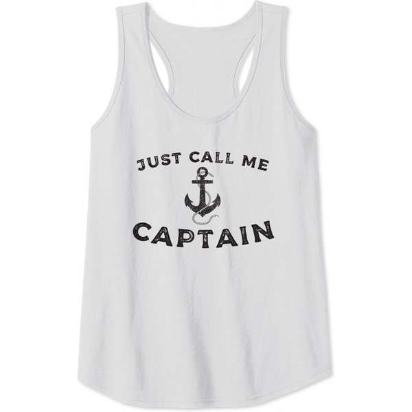 Call Me Captain Boat Pontoon Sailor Anchor Nautical Sailing Tank Top-image