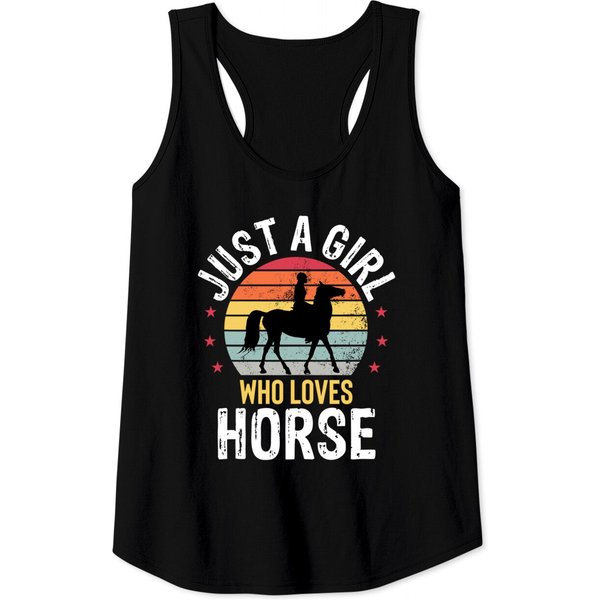 Just A Girl Who Loves Horse Rider Race Horseback Riding Gift Tank Top-image