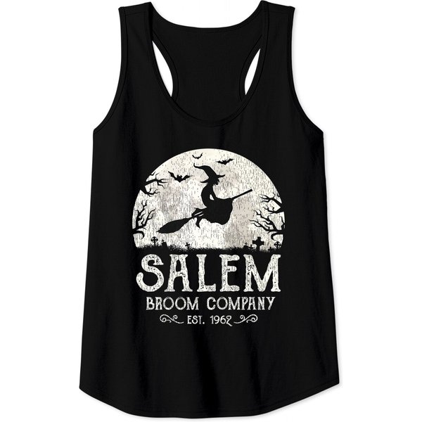 Salem Broom Company Shirt Grunge Halloween Women's Witch Tank Top-image