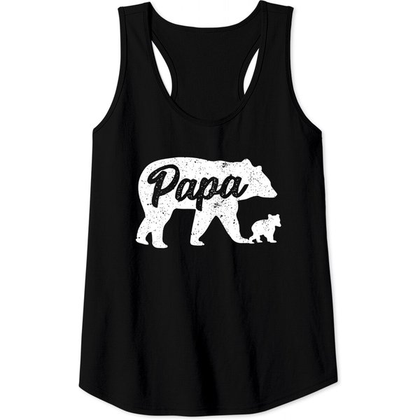 Vintage Papa Father Bear With 1 Cub Father's Day Tank Top-image