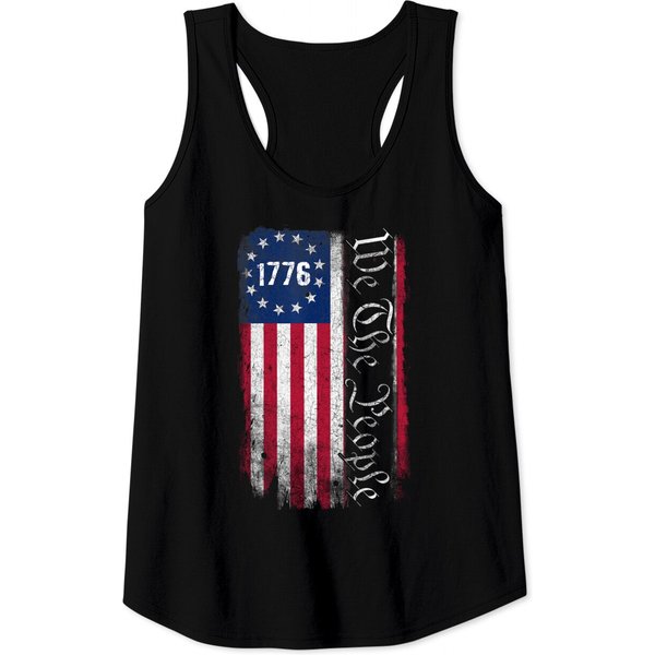 1776 We The People Betsy Ross 4Th Of July American Flag Men Tank Top-image