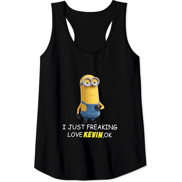 I Just Freaking Love Kevin Minion Tank Tops-image