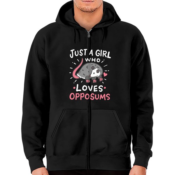 Screaming Possum Hoodie Possums Just A Girl Who Loves Opposums Funny Gift