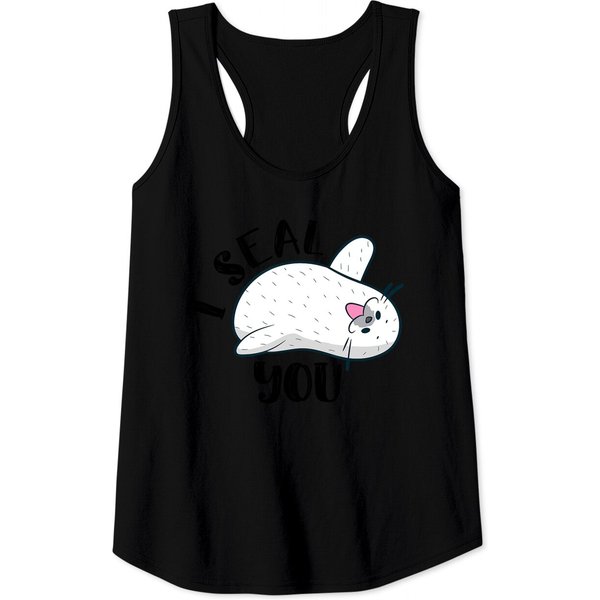 Sweet "I Seal You" Harp Seal Tank Top-image
