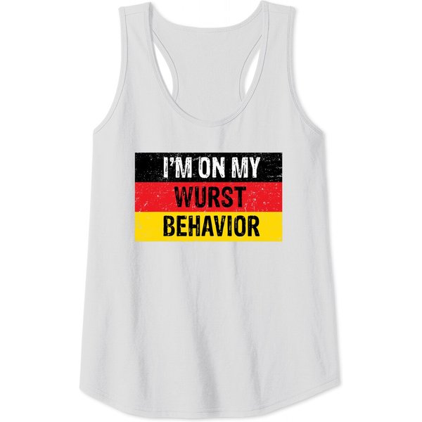 I'm On My Wurst Behavior Funny German Tank Top-image