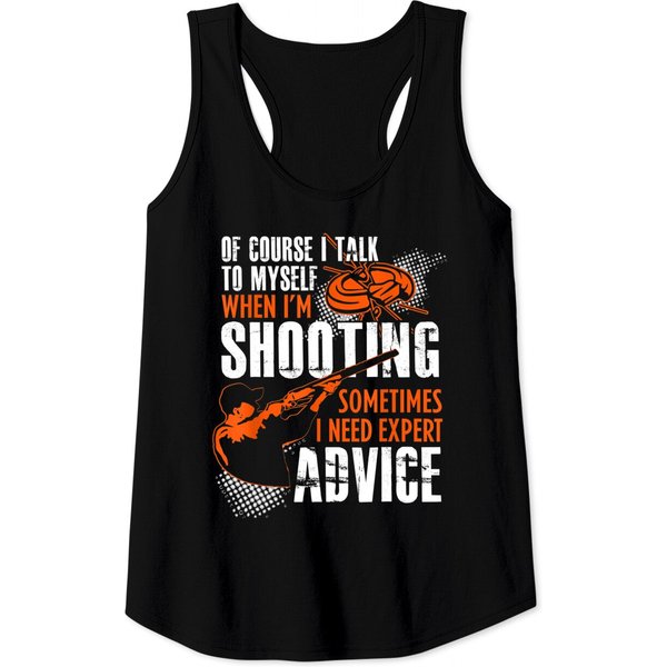 Talk To Myself When Shooting Skeet Trap Short Sleeve Tank Tops-image