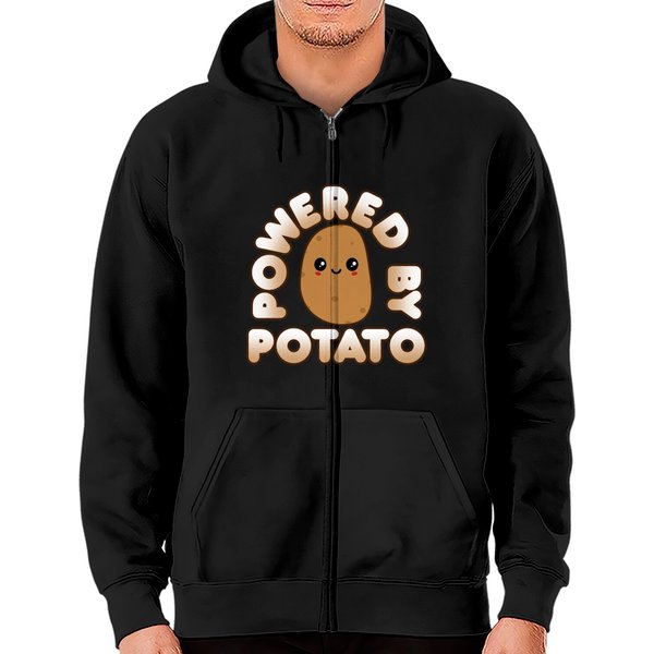 Funny Potato Gift Cute Kawaii Style Powered By Potato Pullover Hoodie-image