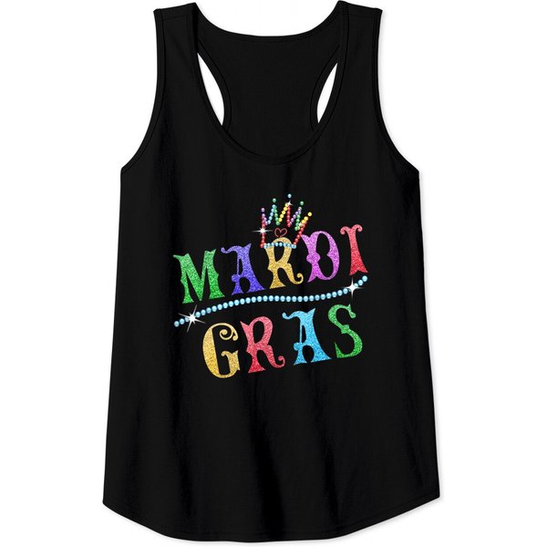 Mardi Gras Crown Shirt - Funny Mardi Gras Costume Tank Tops-image