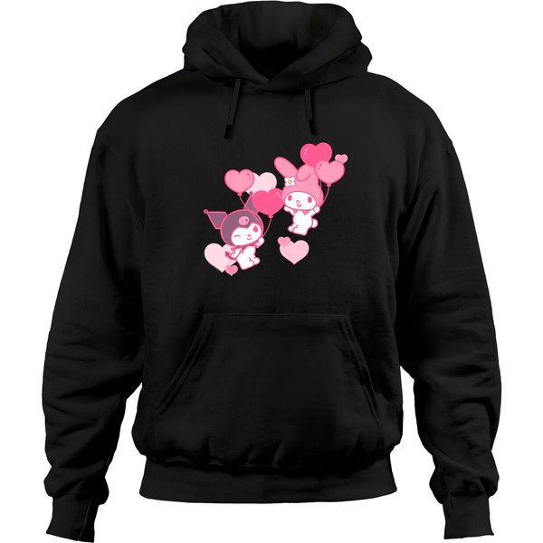 Womens Valentines Day Hoodies My Melody And Kuromi-image