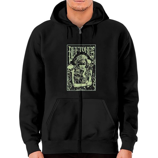 Deftones Band Mens Zip Hoodies Crew Neck Short Sleeve Tees-image