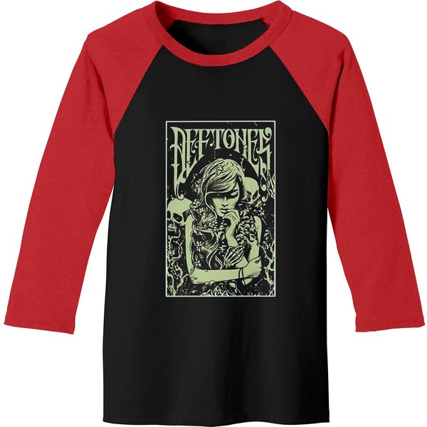 Deftones Band Mens Baseball Tees Crew Neck Short Sleeve Tees-image