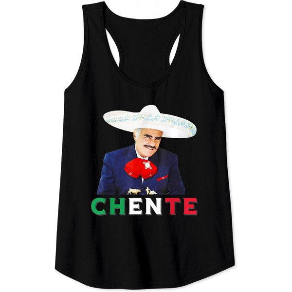 Chente Vicente Fernandez - I"M Still The King Mexican Flag Tank Tops-image