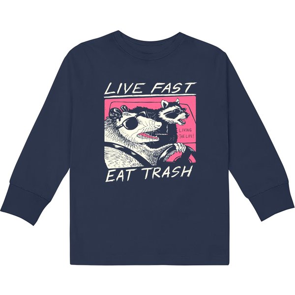 Live Fast! Eat Trash! Kids Long Sleeve T-Shirts-image