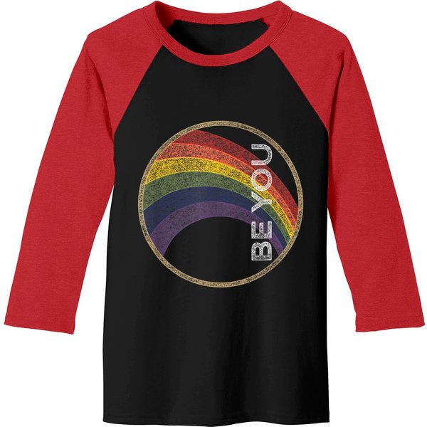 Vintage Gay Baseball Tees Lgbtq Be You Gay Pride Vintage Rainbow-image