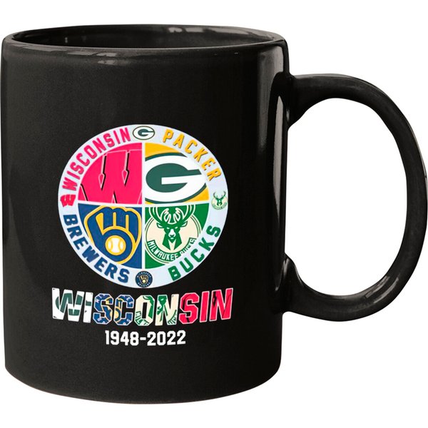 Wisconsin Sports Team Mugs - Packers, Brewers, Bucks-image