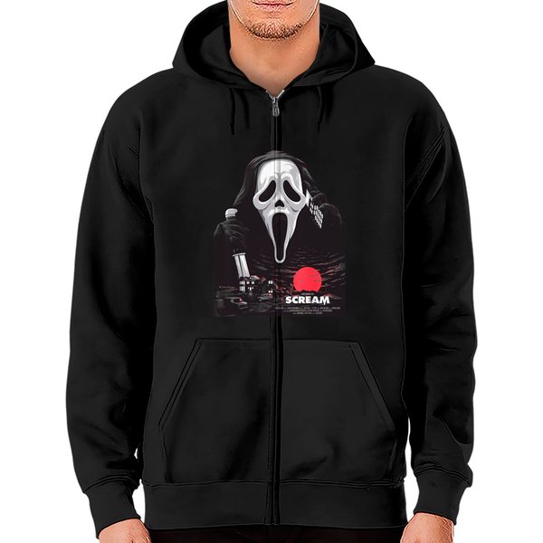 Scream Zip Hoodies Scream Ghost Horror Graphic Design Tee Legends For Men Women-image