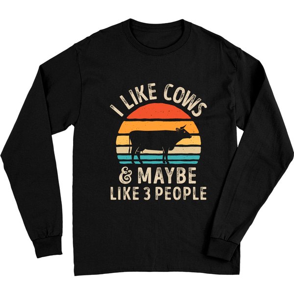 I Like Cows And Maybe Like 3 People Long Sleeves-image
