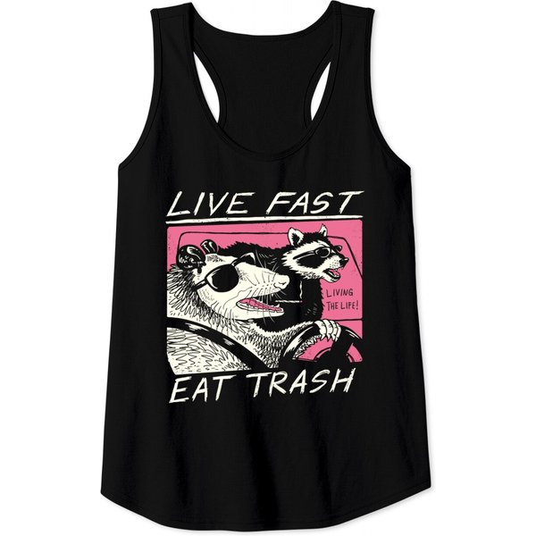 Live Fast! Eat Trash! Tank Tops-image