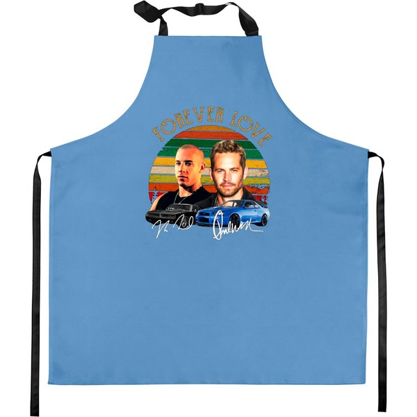 Forever Love Dominic Toretto And Brian Oconner Fast And Furious Signatures Vintage Kitchen Aprons-image