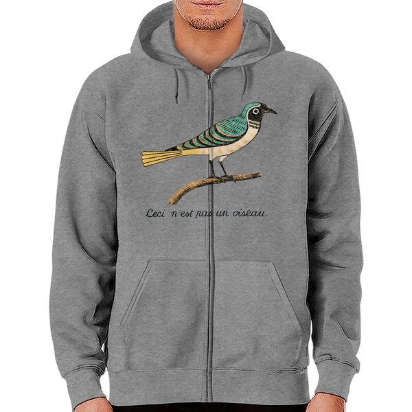 Birds Aren't Real - Ceci N'est Pas Un Oiseau Zip Hoodies-image