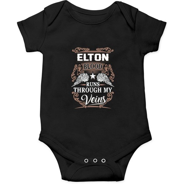 Elton Name Onesie - Elton Blood Runs Through My V Onesie-image