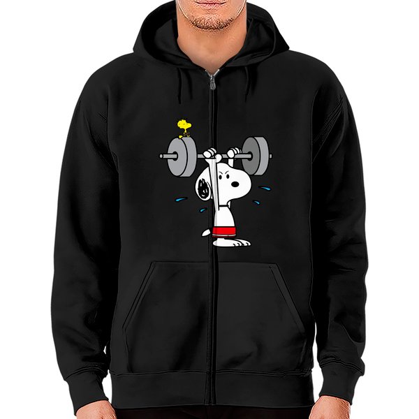 Snoopy Working Out - Snoopy - Zip Hoodies