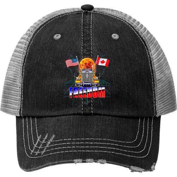 Canada Freedom Convoy 2022 Canadian Truckers Support Flag Trucker Hats-image
