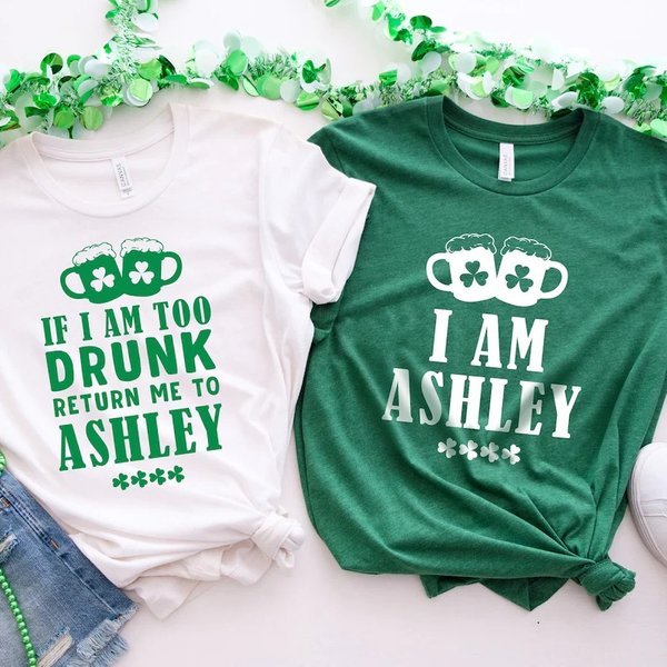 Personalized Name If I Am Too Drunk Return Me To And I Am Funny St Patrick's Day Shirt-image
