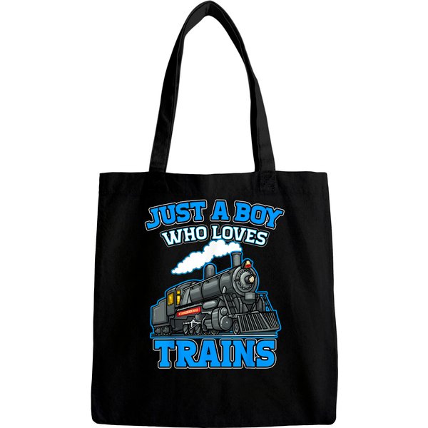 Just A Boy Who Loves Trains This Boy Loves Trains Train Kids Bags-image