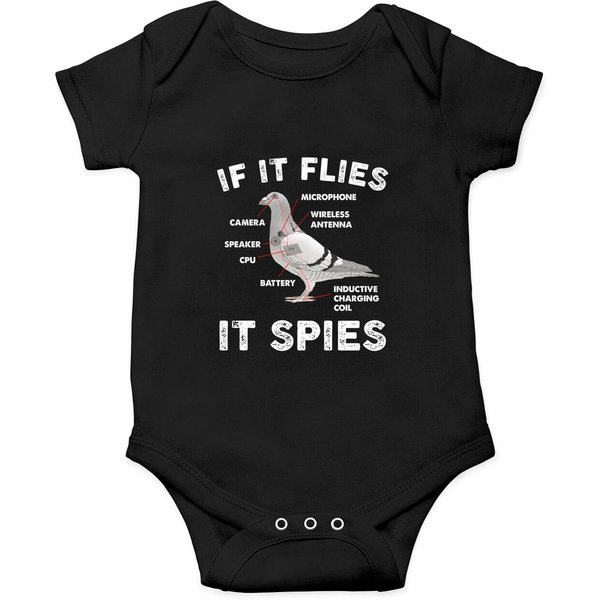 If It Flies It Spies Pigeon Anatomy Bird Aren't Real Onesie-image