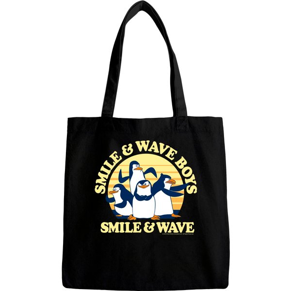 Madagascar Penguins Smile And Wave Sunset Text Poster Bags-image